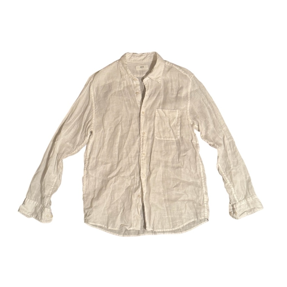 Uniqlo 100% Linen Button Down Shirt
